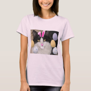T-shirts Gato preto & branco da páscoa