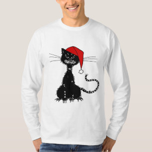 T-shirts Gato preto do Natal