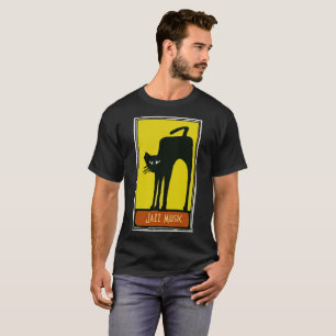 T-shirts Gato preto, música jazz