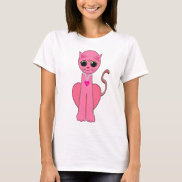 T-shirts Gato rosa-claro