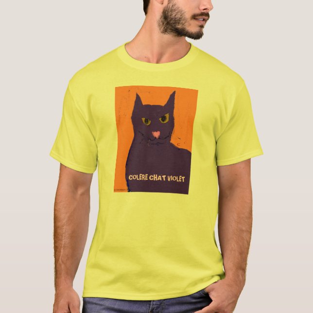 T-shirts Gato roxo irritado T (Frente)