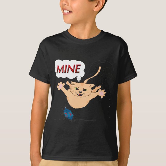 T-shirts gato s11 que ataca em Hanukkah Dradle (Frente)