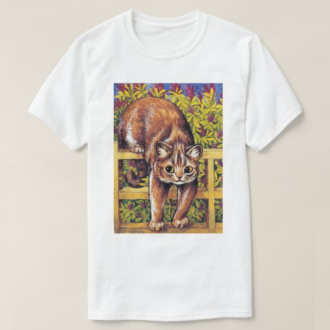 T-shirts Gato sobre cerca, Louis Wain (Frente do Design)