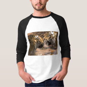 T-shirts Gato Tigre Animal Listras Padrão Escorpião Escorpi