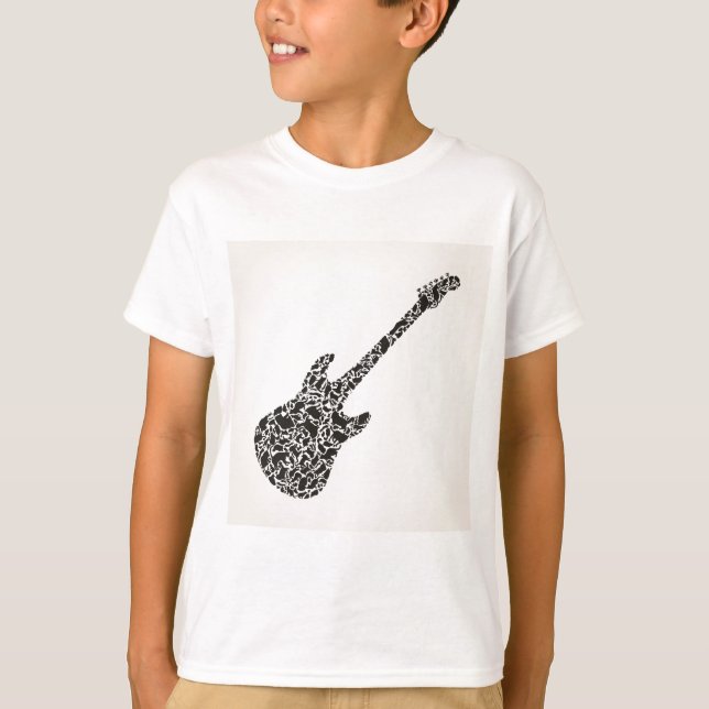 T-shirts Gato uma guitarra (Frente)