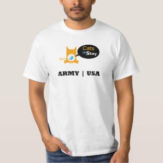 T-shirts Gatos para permanecer o exército EUA