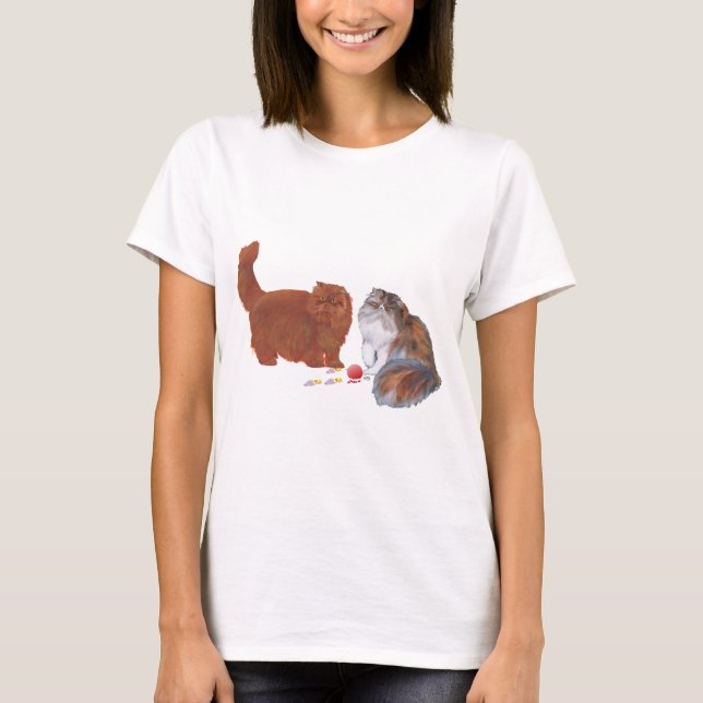 T-shirts Gatos Persas no Natal (Frente)