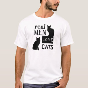 T-shirts Gatos reais do amor dos homens (disponíveis em