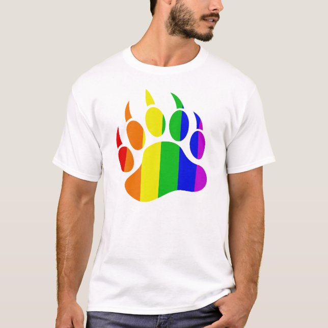 T-shirts Gay de barra de arco-íris (Frente)