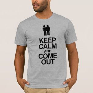 T-shirts Gay saindo: Fique calma e saia