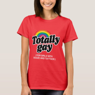 T-SHIRTS GAY TOTALMENTE PARA GAROTAS COM TATUAS - BRANCO -.