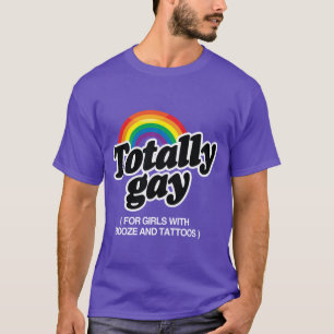 T-SHIRTS GAY TOTALMENTE PARA GAROTAS COM TATUAS - BRANCO -.
