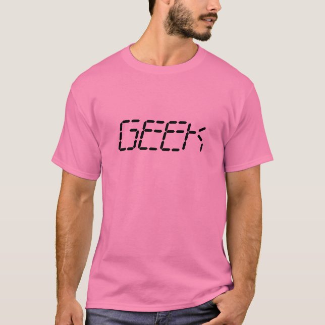 T-shirts GEEK no rosa (Frente)