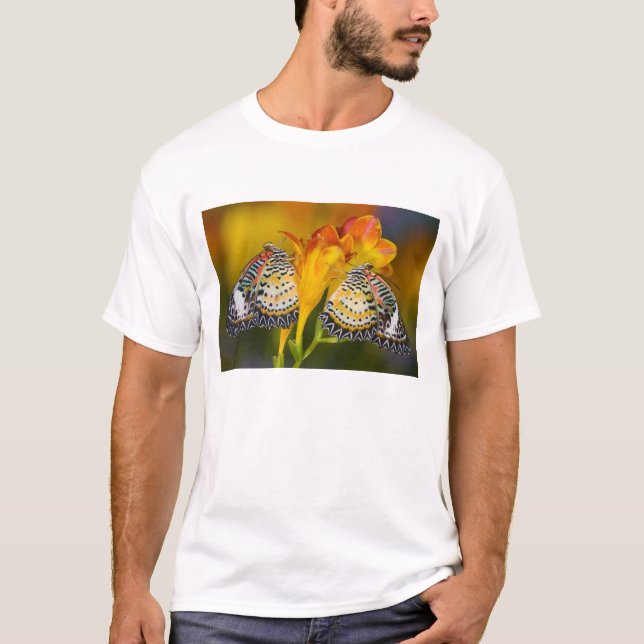 T-shirts Gêmeas Borboleta Tropicais (Frente)
