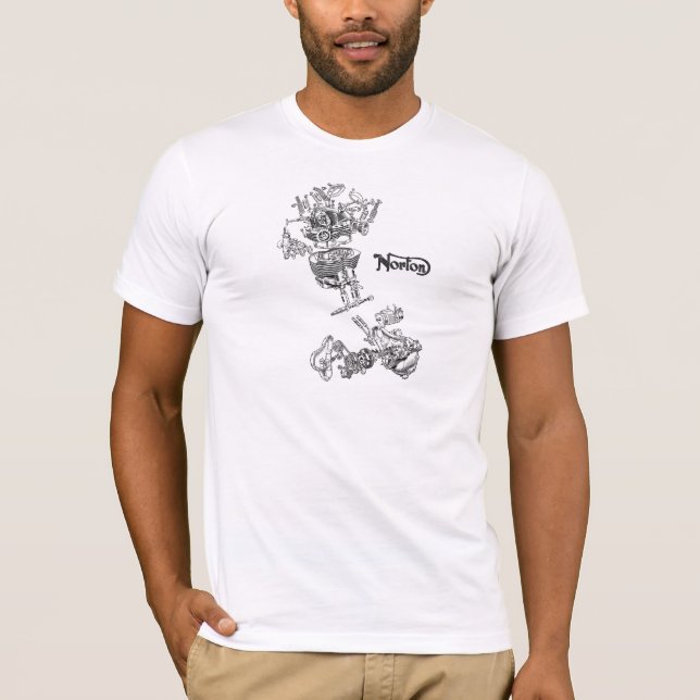 T-shirts Gêmeo 1949 de Norton explodido (Frente)