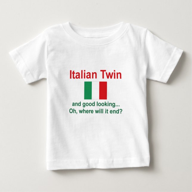 T-shirts Gêmeo italiano bonito (Frente)