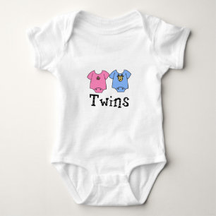 T-shirts Gêmeos Cute Bodyetn 1 Menina e 1 Menino