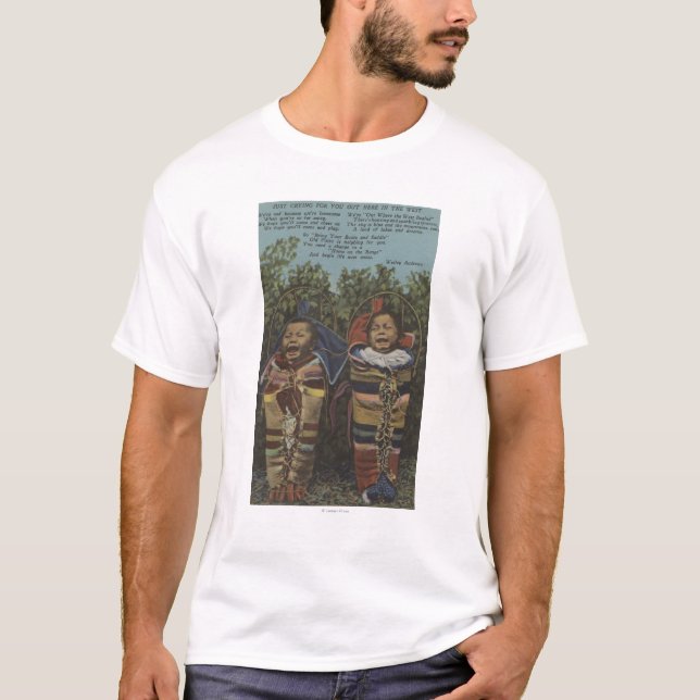 T-shirts Gêmeos indianos em Papooses & "apenas em Crying� " (Frente)