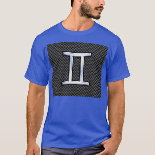 T-shirts Gemini Zodiac Símbolo Carvões Estilo de Fibra de