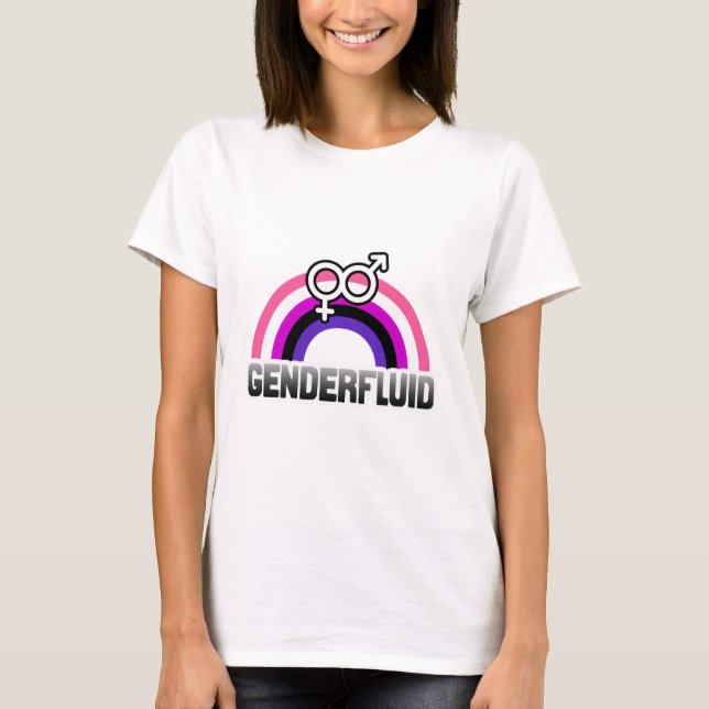 T-SHIRTS GENDERFLUID RAINBOW (Frente)
