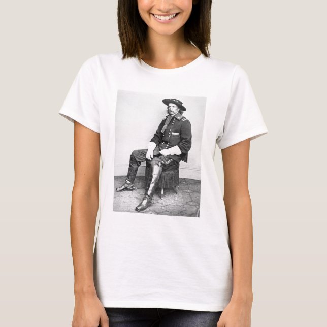 T-shirts General George A. Custer (foto b/w) (Frente)