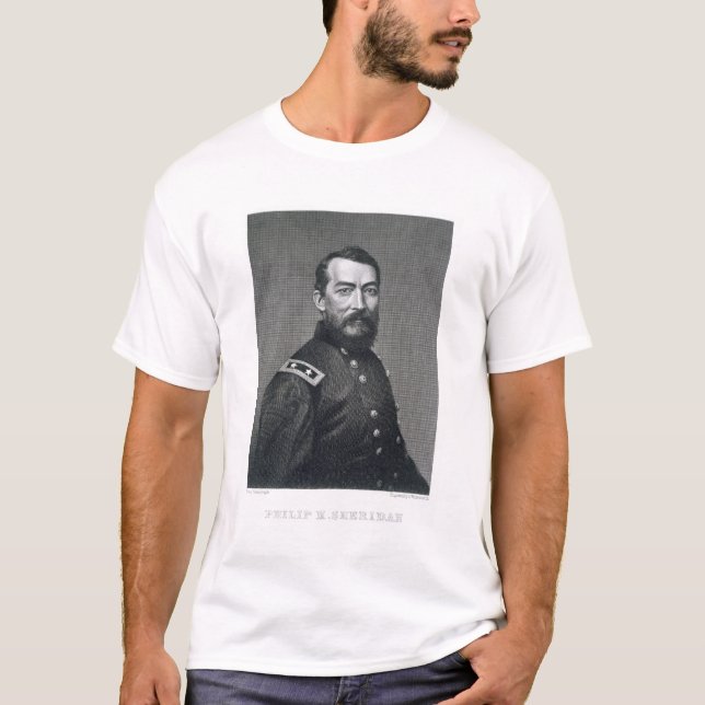 T-shirts General Philip Sheridan, gravado de um photograp (Frente)