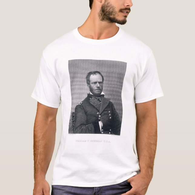 T-shirts General William Tecumseh Sherman, gravado após a (Frente)