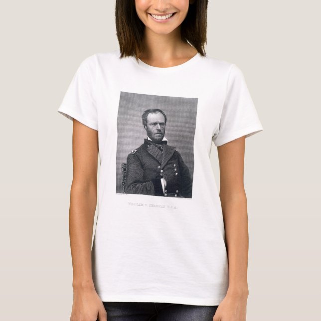 T-shirts General William Tecumseh Sherman, gravado após um (Frente)