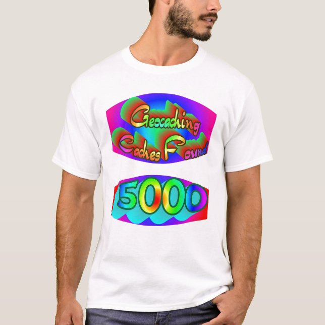 T-shirts Geocaching 5000 achados (Frente)