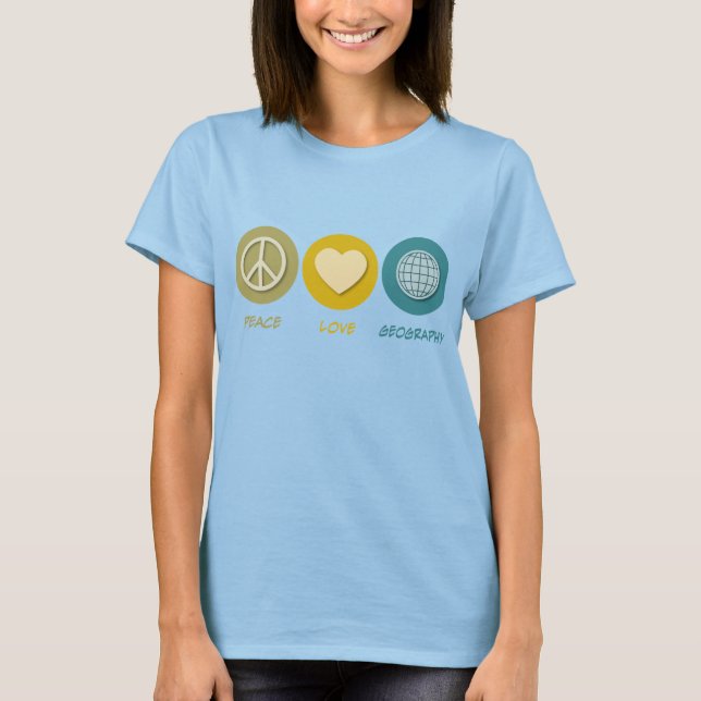 T-shirts Geografia do Amor de Paz (Frente)
