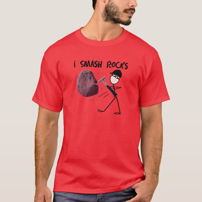 T-shirts Geólogo Stickman "que eu a quebra balanço " (Frente)