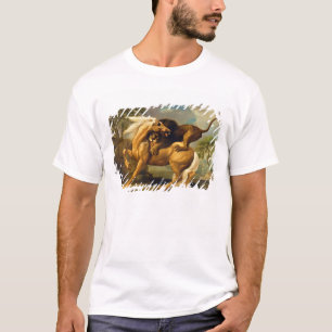T-shirts George Stubbs Um Leão Atacando um Cavalo, c.1762