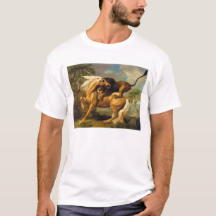 T-shirts George Stubbs um leão que ataca um cavalo,