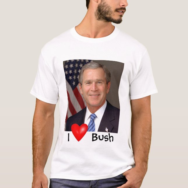T-shirts George W. Bush I coração (Frente)