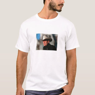 T-shirts George W. Bush - no preto com chapéu de vaqueiro