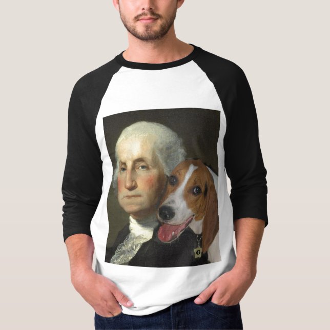 T-shirts George Washington e seu cão (Frente)