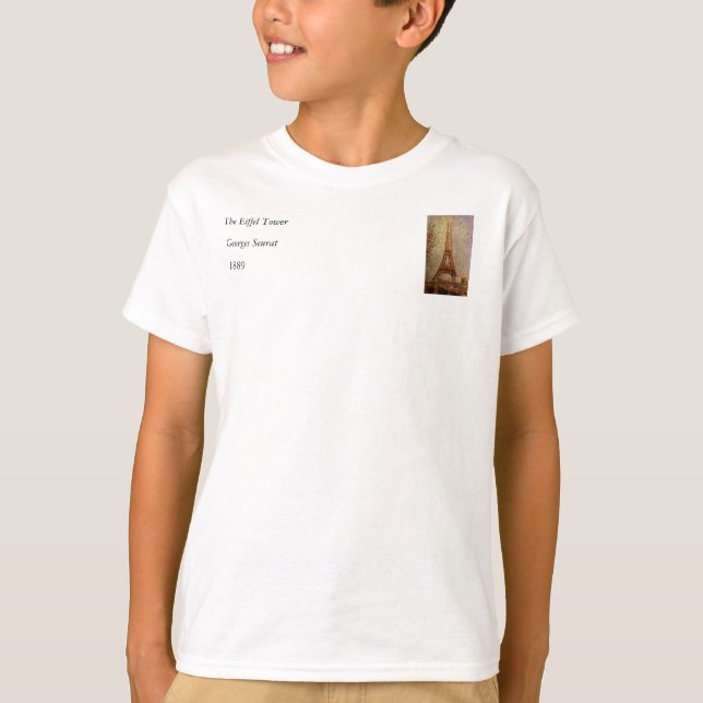 T-shirts Georges Seurat: A Torre Eiffel (1889) (Frente)