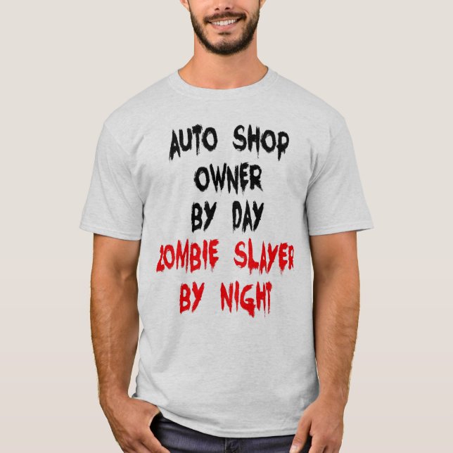 T-shirts Gerenciador de Compro Automático da Zombie Slayer (Frente)