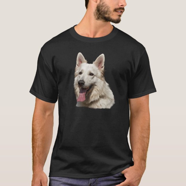T-shirts german shepherd branco (Frente)