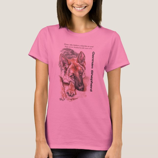 T-shirts German shepherd "com alma " (Frente)