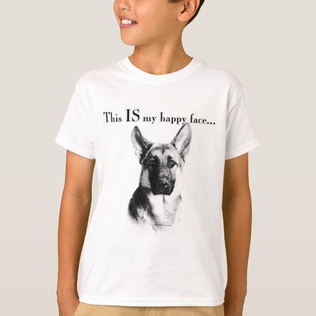 T-shirts German shepherd de rosto feliz (Frente)