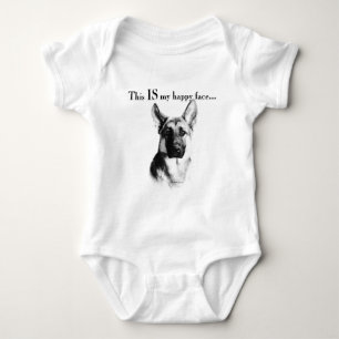 T-shirts German shepherd de rosto feliz