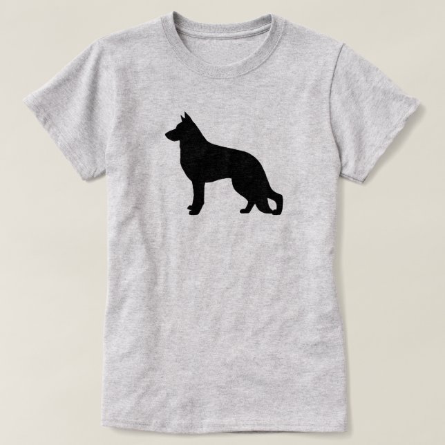 T-shirts German shepherd de silhueta (Frente do Design)