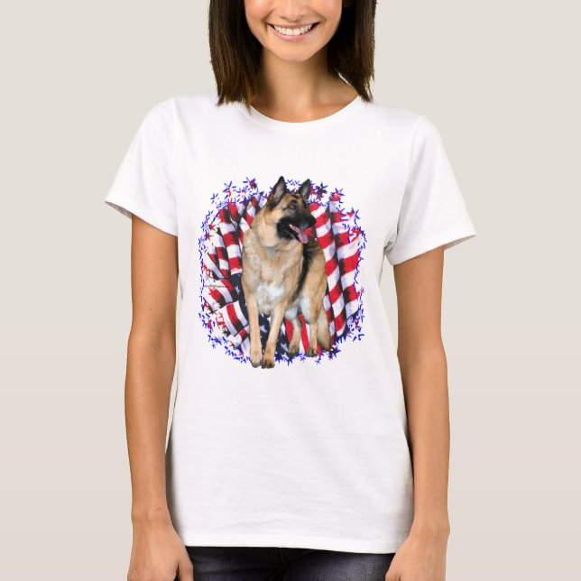 T-shirts German shepherd Patriot (Frente)