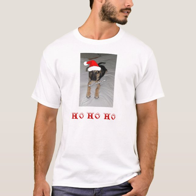 T-shirts German shepherd Santa Hat (Frente)