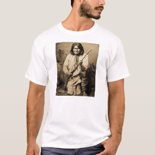 T-shirts Geronimo com vintage 1886 do rifle