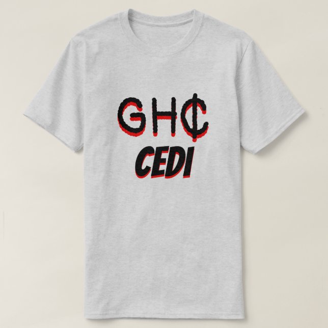 T-shirts GH ₵ cinza de gana (Frente do Design)