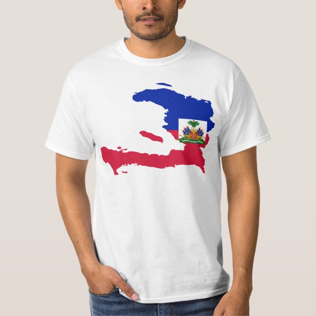 T-shirts GH do mapa da bandeira de Haiti (Frente)