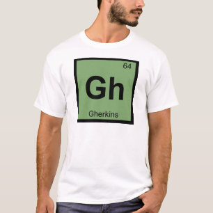T-shirts Gh - Símbolo da mesa periódica da química dos