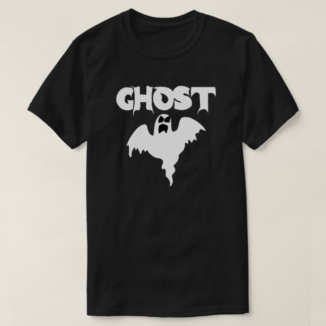 T-shirts Ghost Halloween Negro Bonito (Frente do Design)